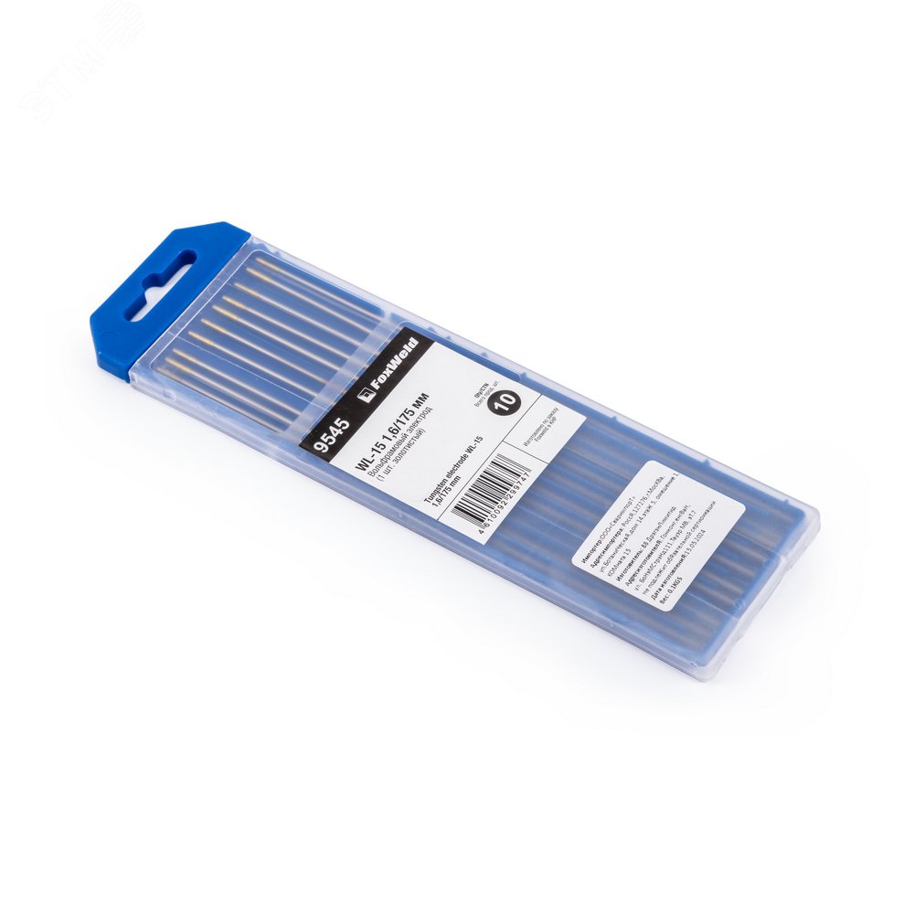 Изображение товара Электрод вольфрамовый золотистый WL-15 1,6мм / 175мм (упак)