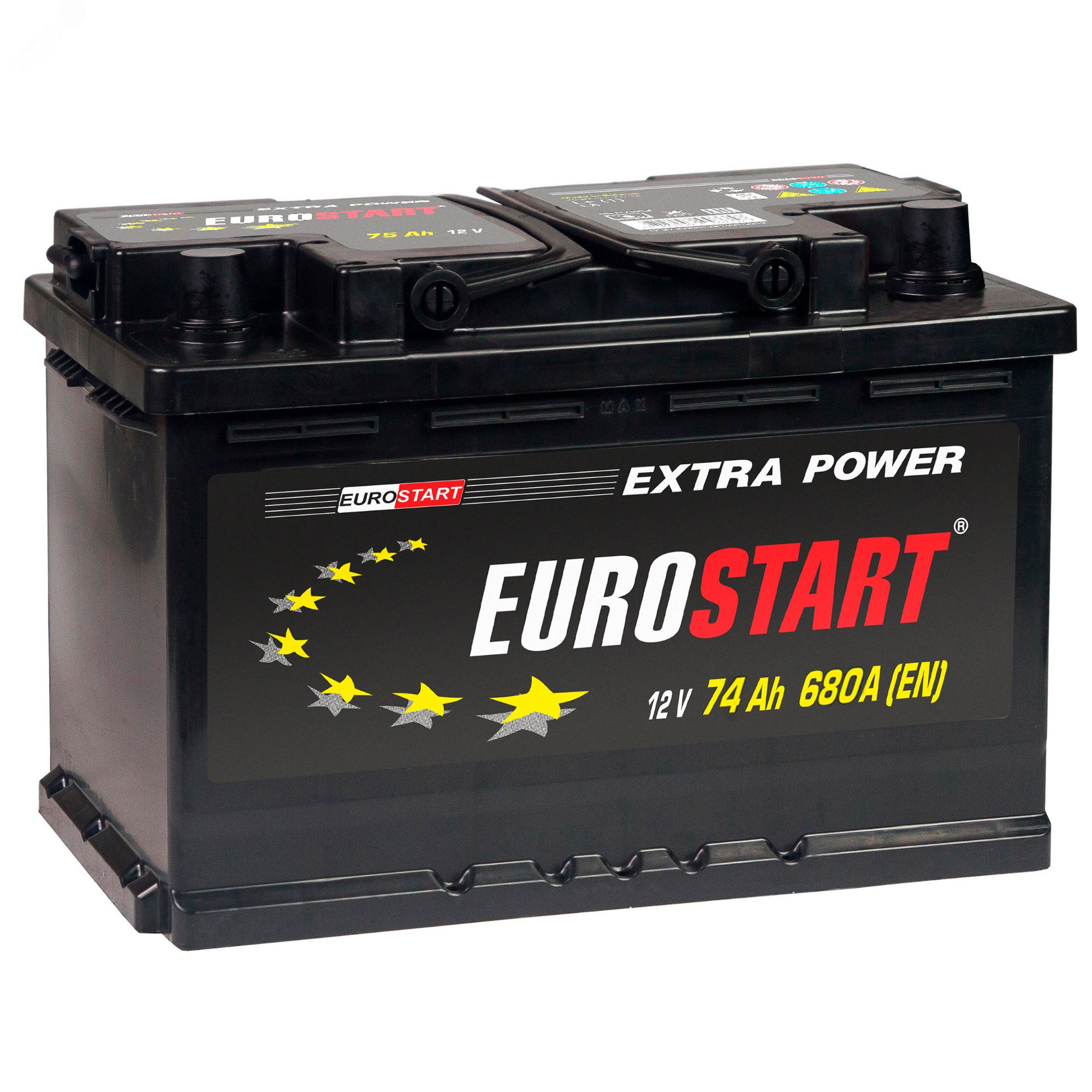 Изображение товара Автомобильный аккумулятор EUROSTART Extra Power 74Ah L+ низкий 12V
