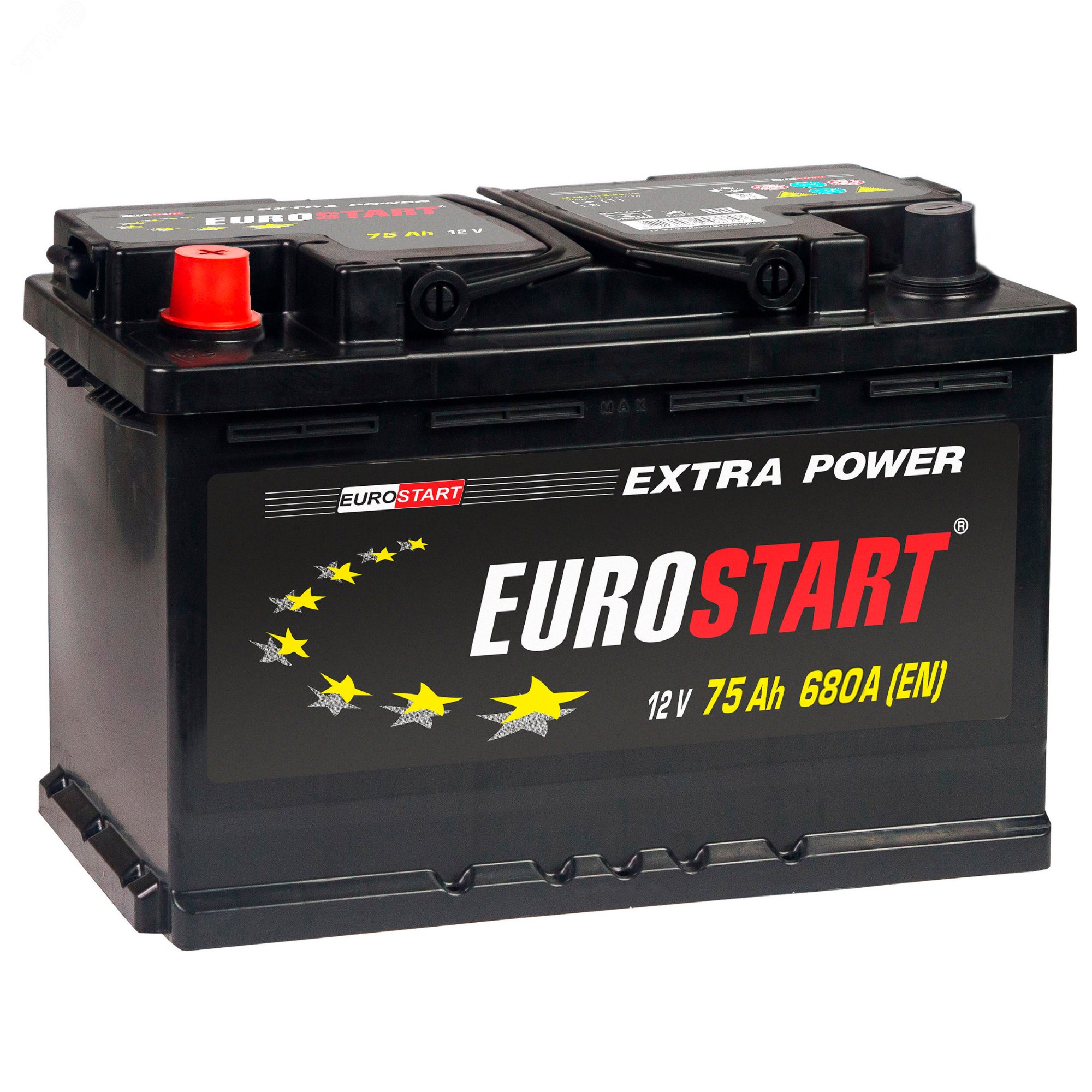 Изображение товара Автомобильный аккумулятор EUROSTART Extra Power 75Ah L+ Надежный запуск