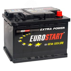 Изображение товара Аккумулятор автомобильный EUROSTART Extra Power 62Ah R+ (низкий) (шт)