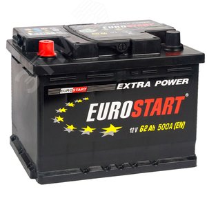Изображение товара Аккумулятор автомобильный EUROSTART Extra Power 62Ah L+ (низкий) (шт)