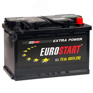 Изображение товара Аккумулятор автомобильный EUROSTART Extra Power 75Ah R+ (шт)