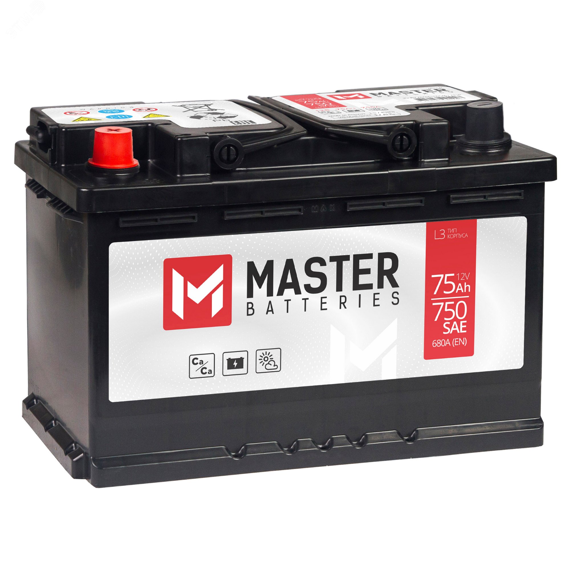 Изображение товара Аккумулятор MASTER BATTERIES 75Ah L+ для легковых автомобилей