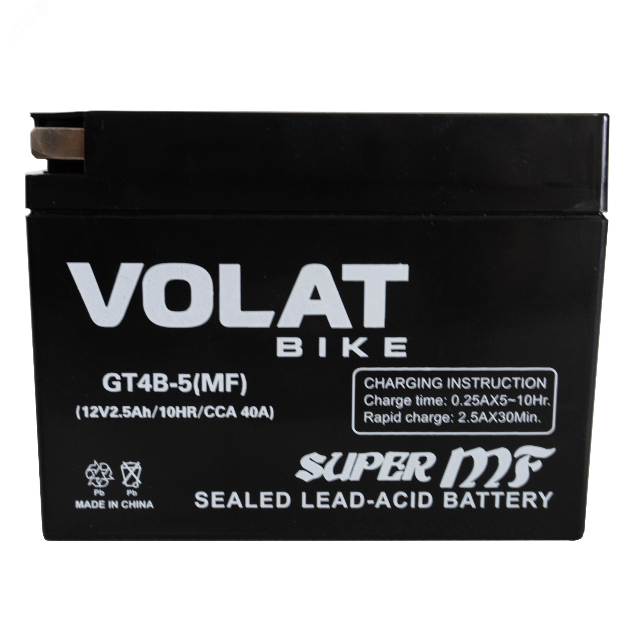 Изображение товара Аккумулятор мото 2.5Ah Volat GT4B-5(MF) R+ (шт)