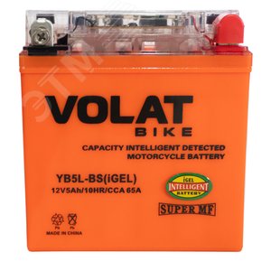 Изображение товара Аккумулятор мото 5Ah Volat YB5L-BS(iGEL) R+ (шт)