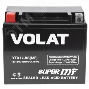 Изображение товара Аккумулятор мото 12Ah Volat YTX12-BS(MF) L+ (шт)