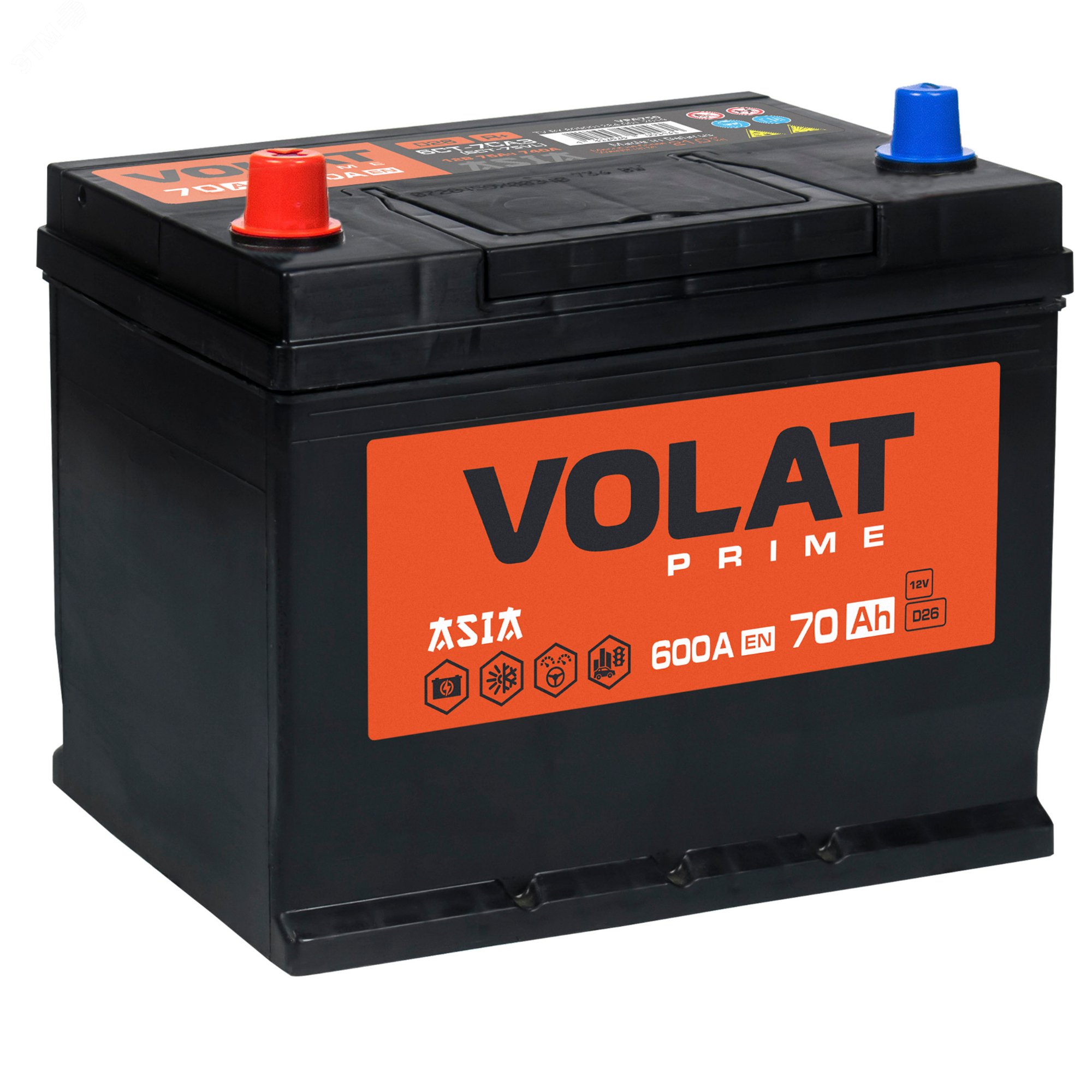 Изображение товара Автомобильный аккумулятор VOLAT Prime Asia 70Ah L+ (нижний борт) надежный и долговечный Изображение товара Автомобильный аккумулятор VOLAT Prime Asia 70Ah L+ (нижний борт) надежный и долговечный