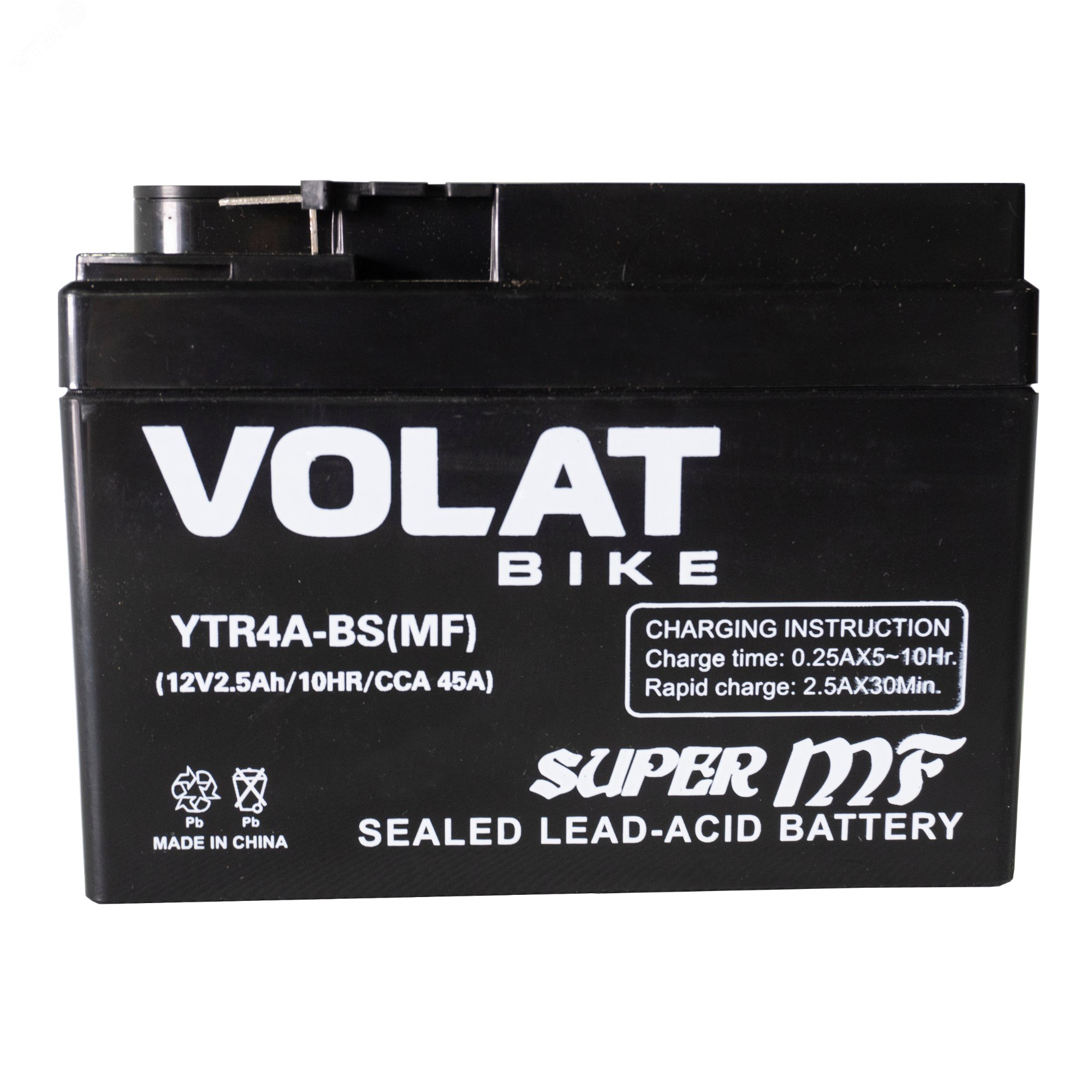 Изображение товара Аккумулятор для мотоцикла VOLAT 12V 2.5Ah AGM YTR4A-BS(MF) надежное питание