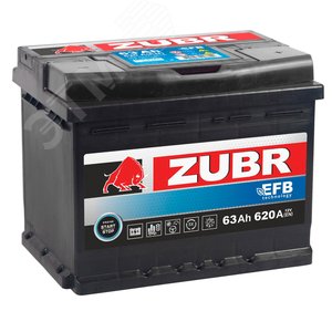 Изображение товара Аккумулятор автомобильный ZUBR EFB 63Ah R+ (шт)