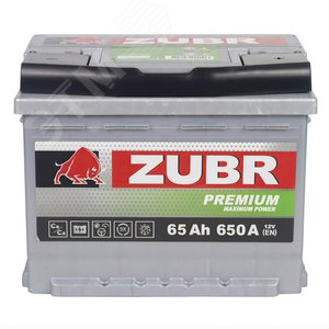 Изображение товара Аккумулятор автомобильный ZUBR Premium 65Ah R+ (низкий) (шт)
