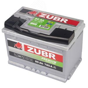 Изображение товара Аккумулятор автомобильный ZUBR Premium 80Ah R+ (шт)