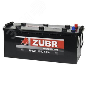 Изображение товара Аккумулятор автомобильный ZUBR Professional 190Ah L+ (шт)
