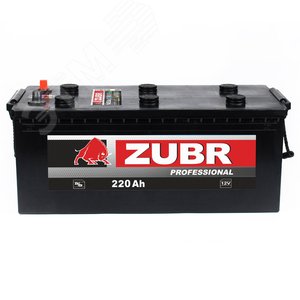 Изображение товара Аккумулятор автомобильный ZUBR Professional 220Ah R+ (болт) (шт)