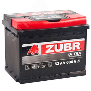 Изображение товара Аккумулятор автомобильный ZUBR Ultra 62Ah R+ (низкий) (шт)