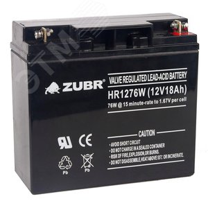 Изображение товара Аккумуляторная батарея ZUBR HR1276W 12V18Ah (шт)