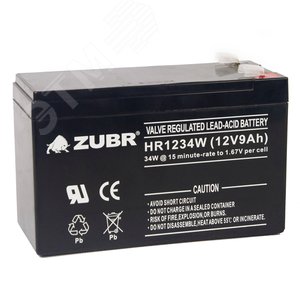 Изображение товара Аккумуляторная батарея ZUBR HR1234W 12V9Ah (шт)