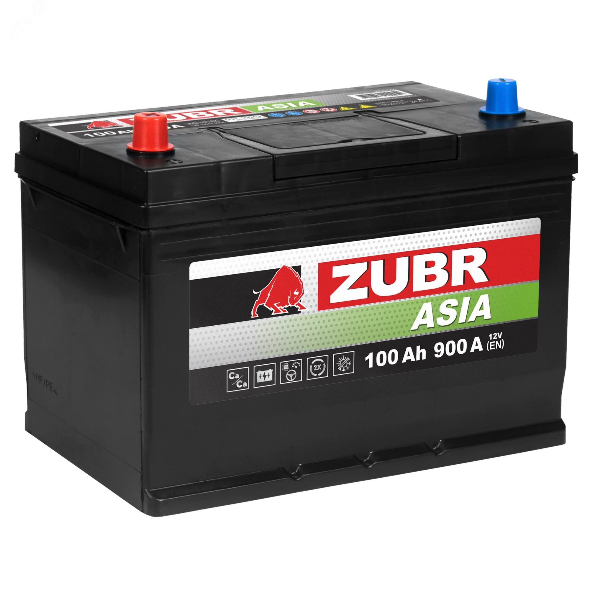 Изображение товара Аккумулятор автомобильный ZUBR Premium Asia 100Ah L+ (нижний борт) (шт)