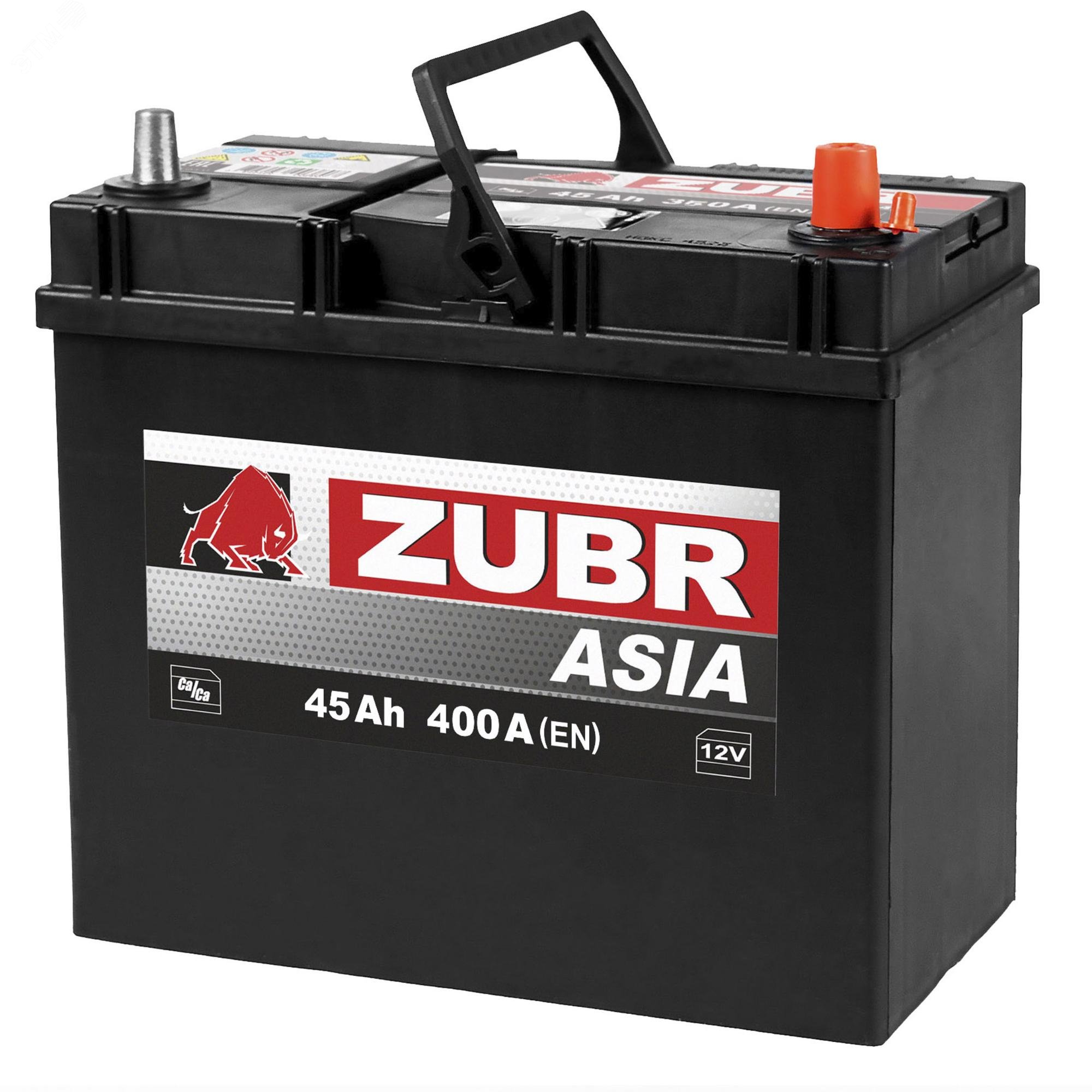 Изображение товара Аккумулятор автомобильный ZUBR Ultra Asia 45Ah R+ (без борта) (шт)