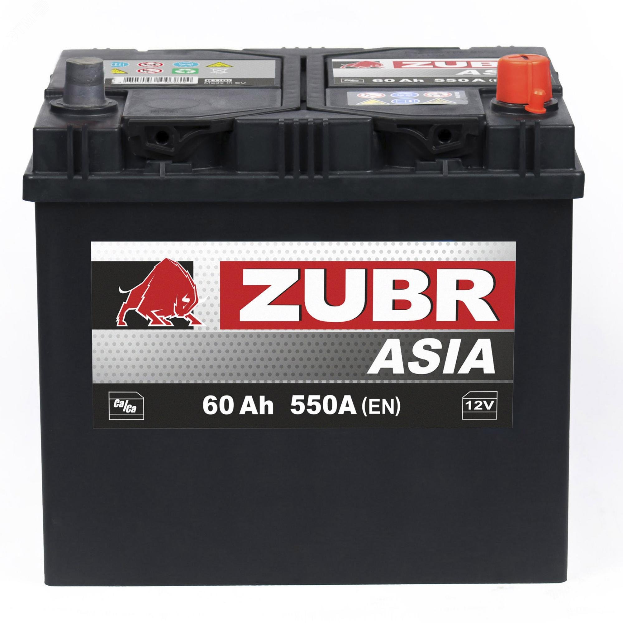 Аккумулятор автомобильный ZUBR Ultra Asia 60Ah R+ (нижний борт) артикул ...