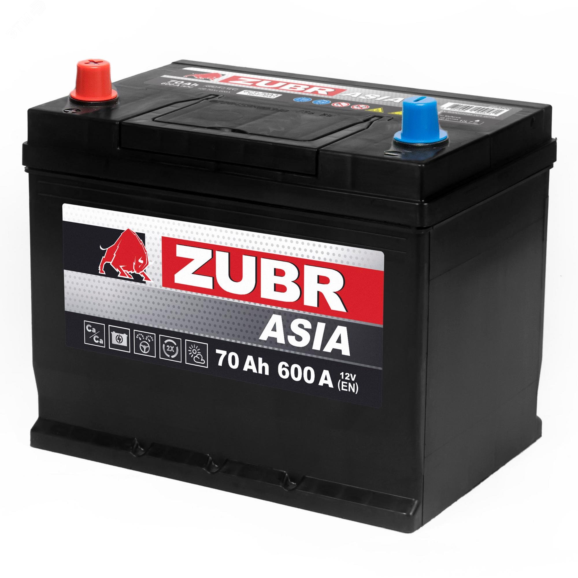 Аккумулятор автомобильный ZUBR Ultra Asia 70Ah L+ (нижний борт) артикул ...