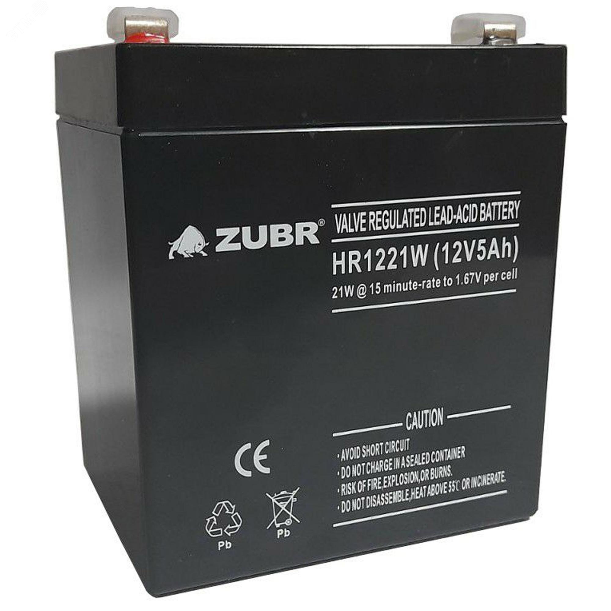 Изображение товара Аккумуляторная батарея ZUBR HR1221W 12V5Ah (шт)