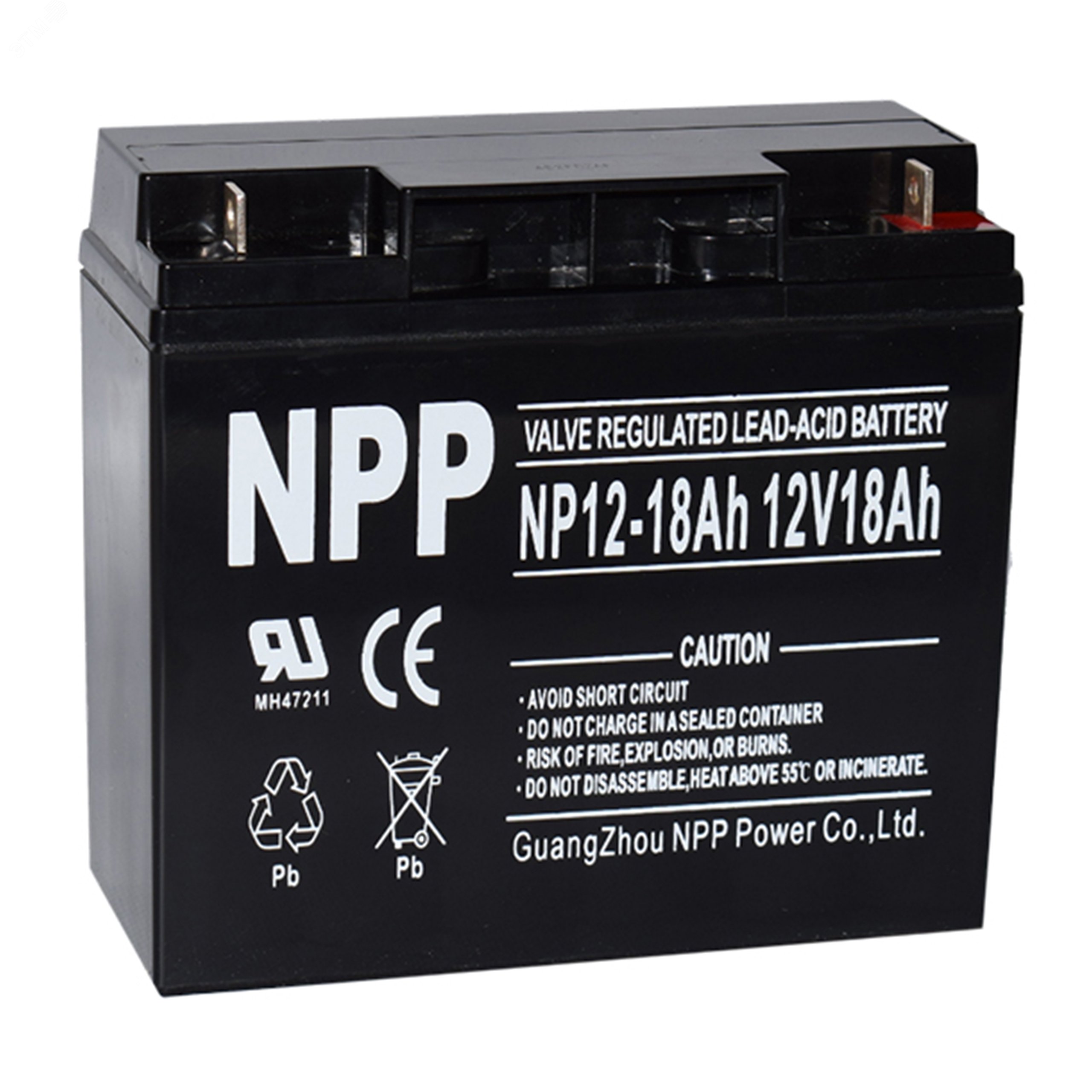 Изображение товара Аккумулятор NP12-18Ah 12V AGM для ИБП и электромобилей NPP