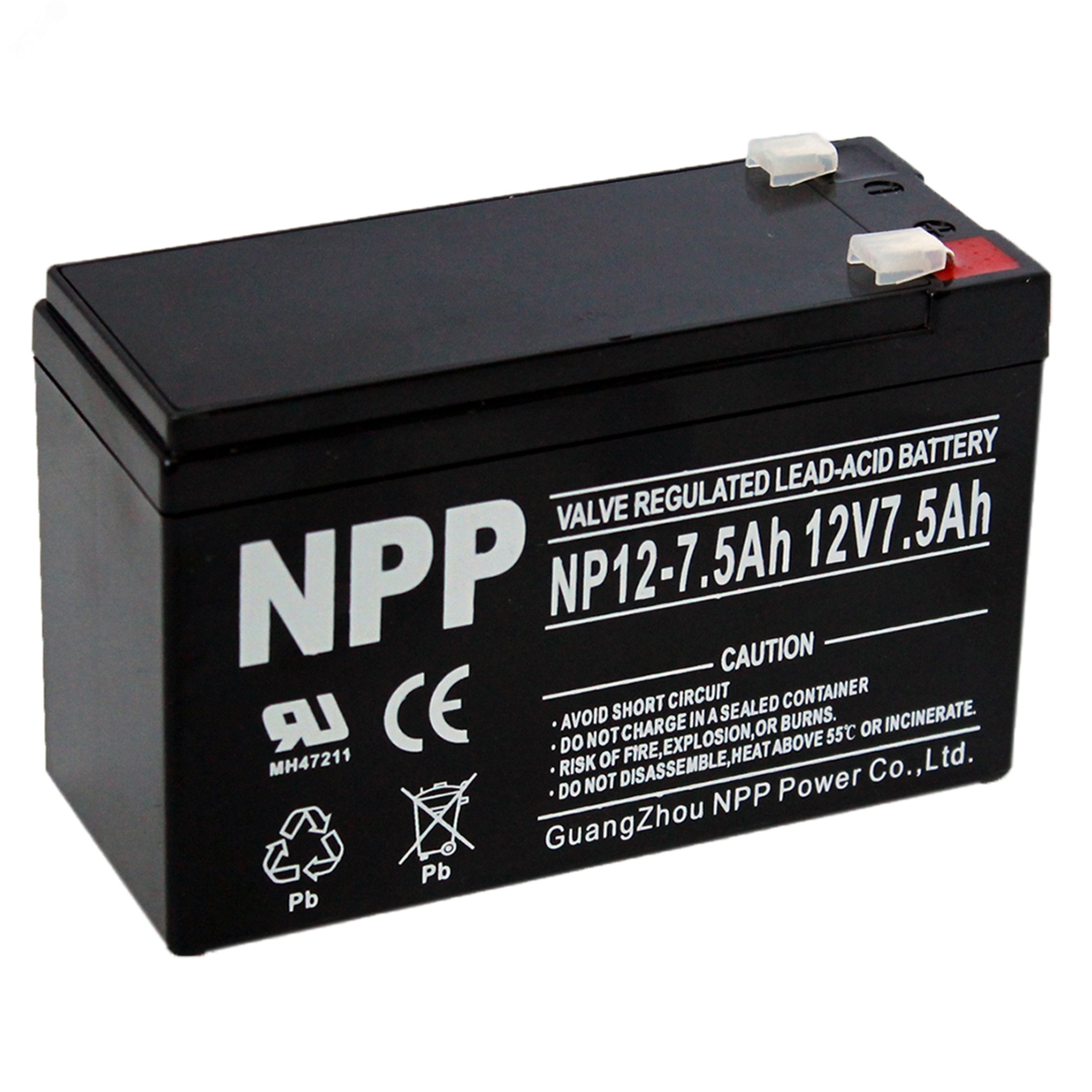 Изображение товара Аккумулятор NP12-7.5Ah 12V герметичный AGM для ИБП и электромобилей