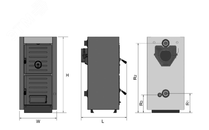 Котел твердотопливный MAX-M-04 напольный 28 кВт одноконтурный с открытой камерой сгорания MAX-M-04 KENTATSU - превью 2