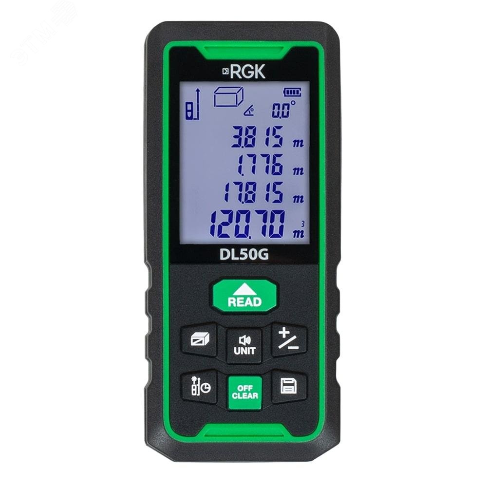 Изображение товара Лазерный дальномер RGK DL70G с поверкой до 70 м зеленый луч