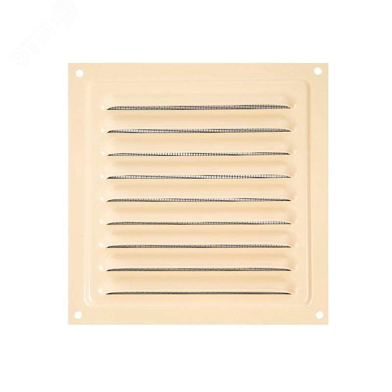 Изображение товара Решетка вентиляционная стальная 2525 бежевый квадратная 182х182 мм