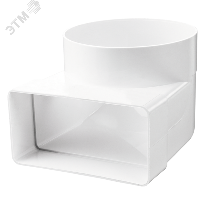 Изображение товара Колено 204х60х150 мм из белого пластика для воздуховодов