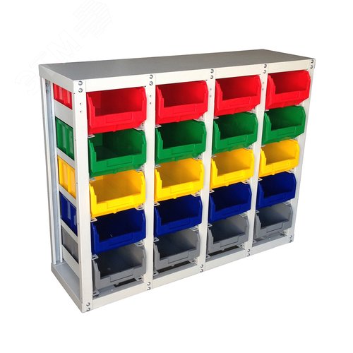 Изображение товара Стеллаж универсальный с направляющими под V-3, 20 ячеек, без ручки, без ящиков, серия К (шт)