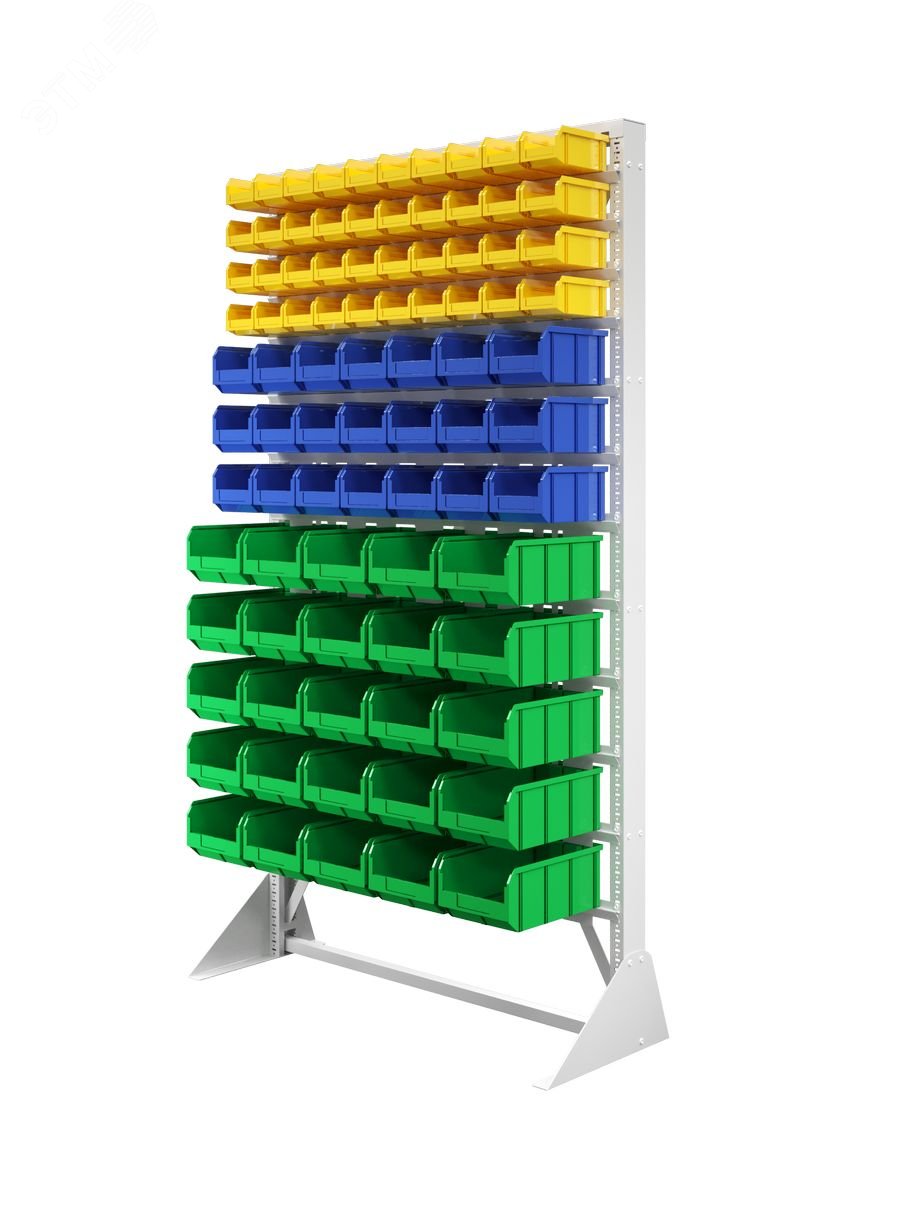 Изображение товара Стойка 1150х2000 односторонняя с 86 ящиками для склада и мастерской