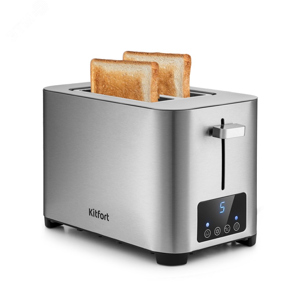 Изображение товара Тостер KITFORT КТ-2048 850 Вт серебристый с сенсорным управлением широкие слоты