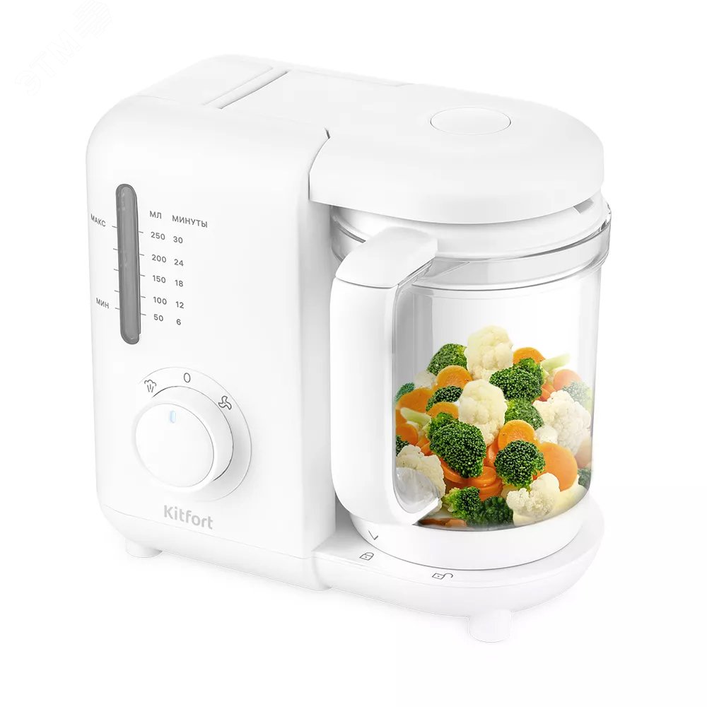 Изображение товара Блендер-пароварка KT-2320, объем 250 мл, мощность 500 Вт, цвет белый (шт)