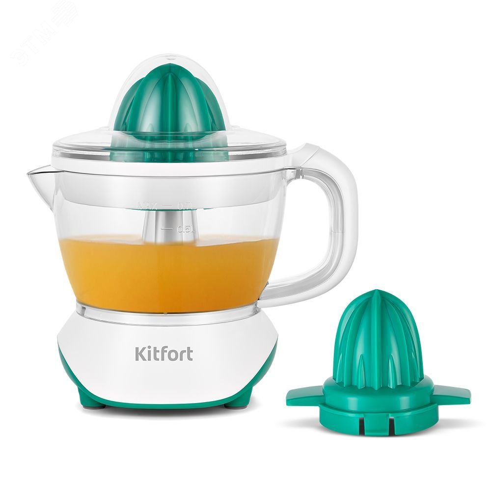 Изображение товара Соковыжималка для цитрусовых KT-1147-2 бело-зеленая 700 мл мощность 40 Вт