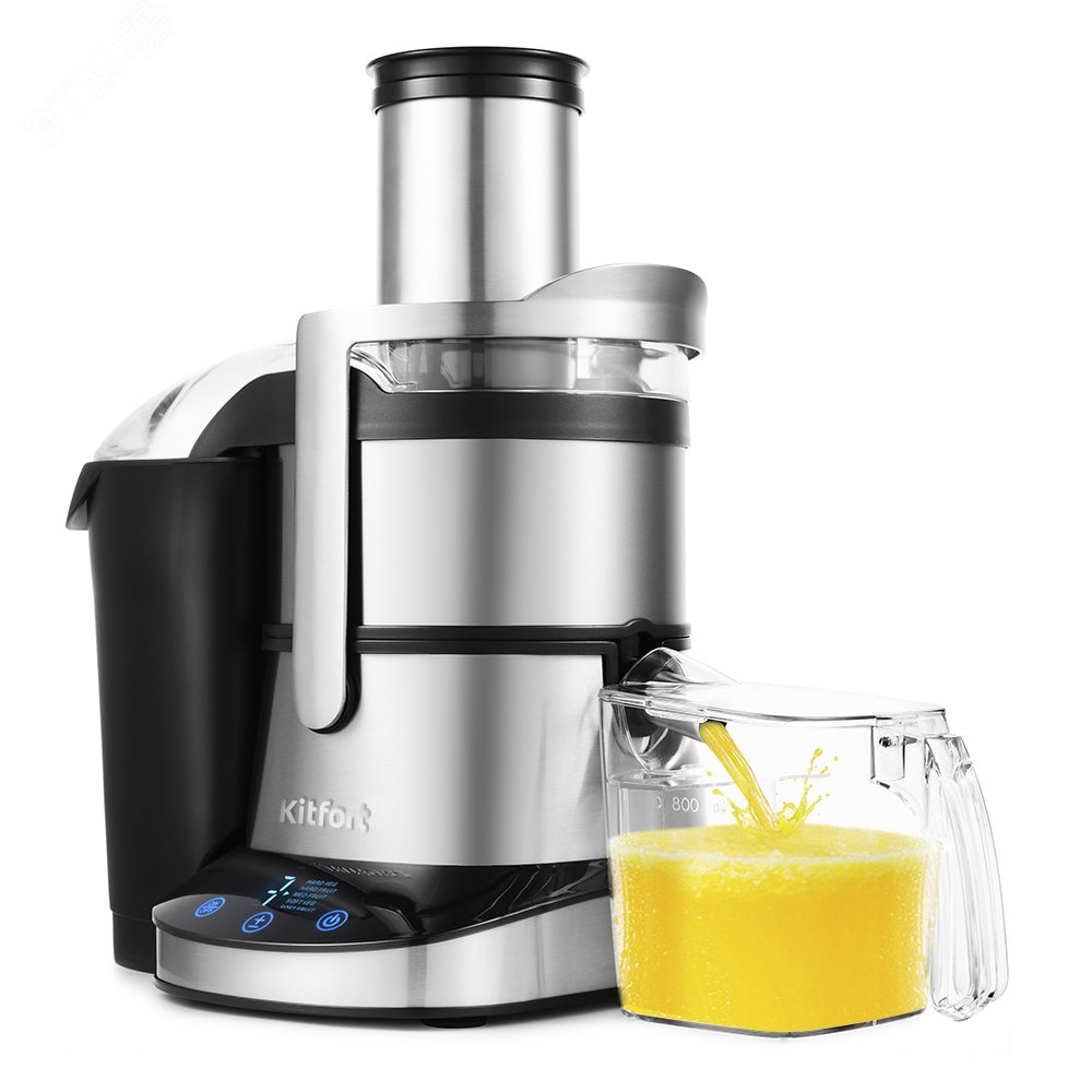 Изображение товара Центробежная соковыжималка KITFORT КТ-1112 мощностью 1000 Вт с 3 скоростями