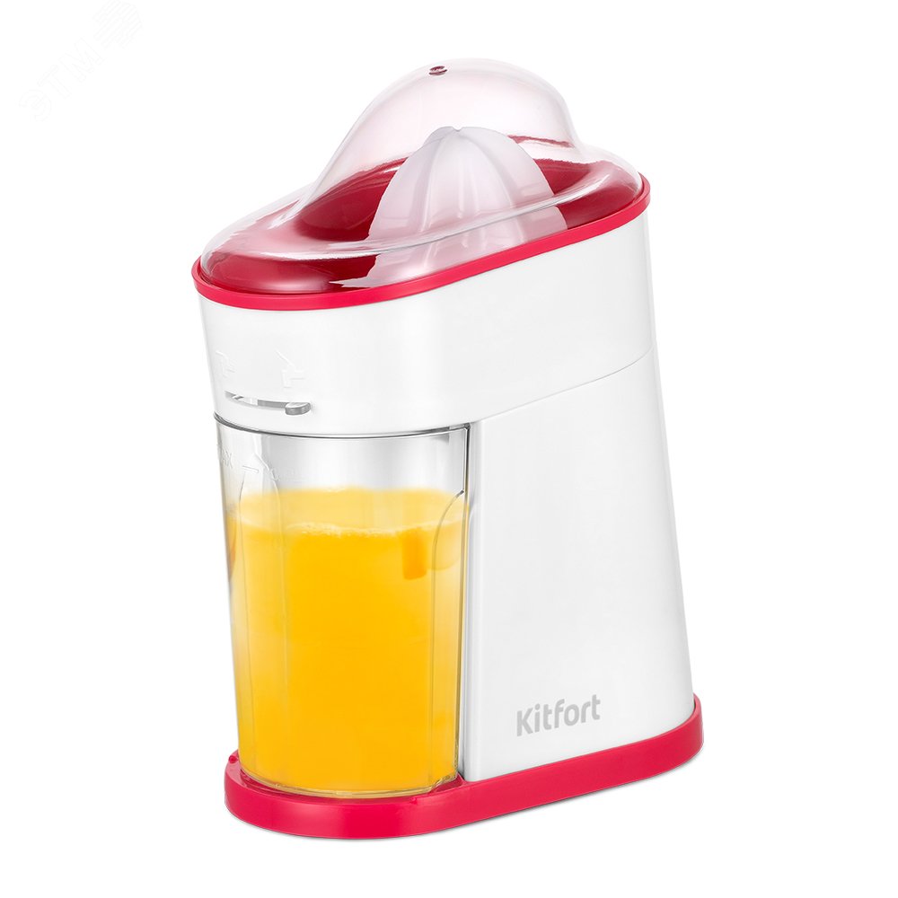 Изображение товара Соковыжималка для цитрусовых KT-1150-1, объем 350 мл, мощность 40 Вт, цвет бело-малиновый (шт)