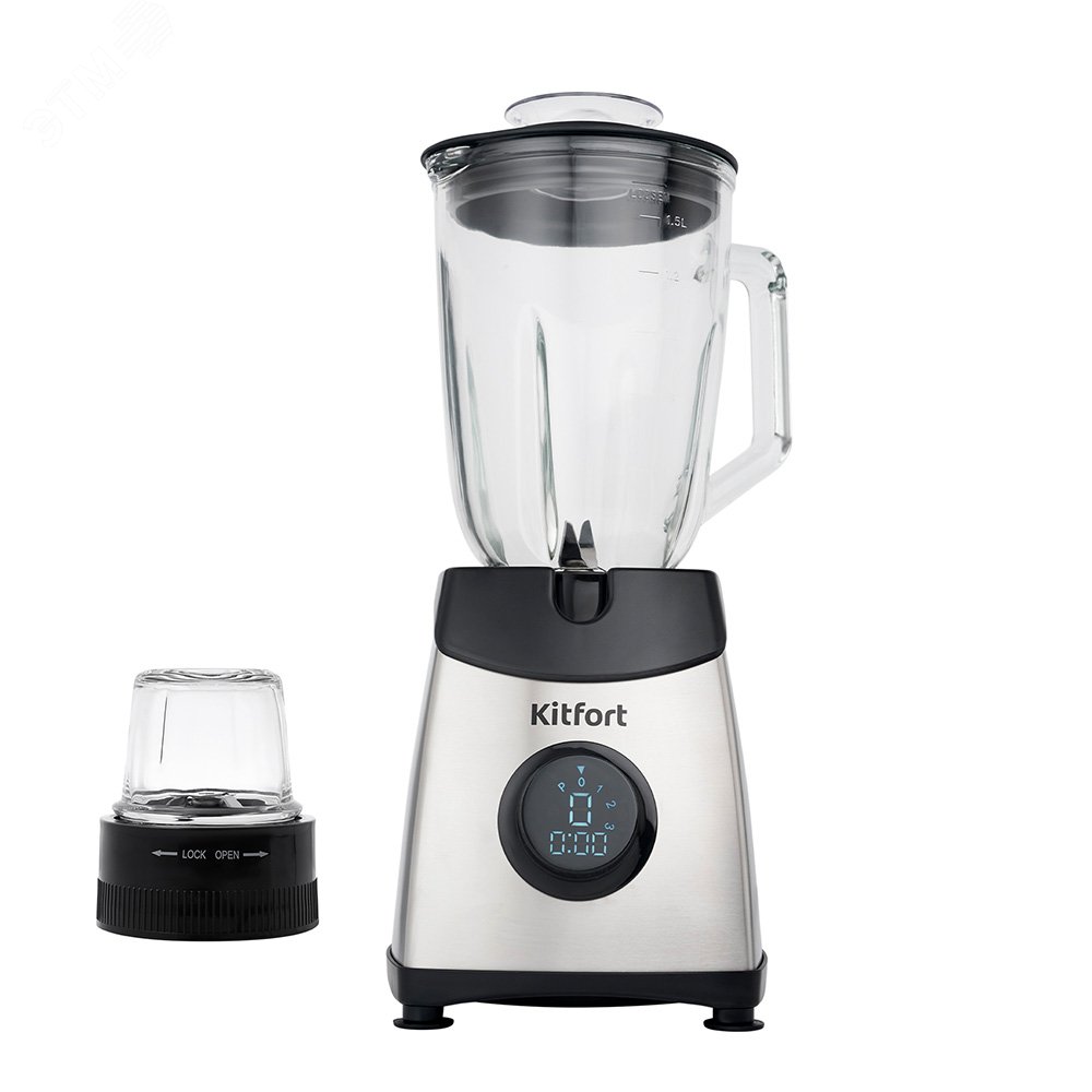 Изображение товара Блендер KT-1394, объем 1,5 л, мощность 500 Вт, цвет черно-серебристый (шт)