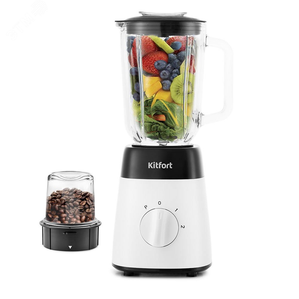 Изображение товара Блендер KT-1381, объем 1,5 л, мощность 500 Вт, цвет черно-белый (шт)