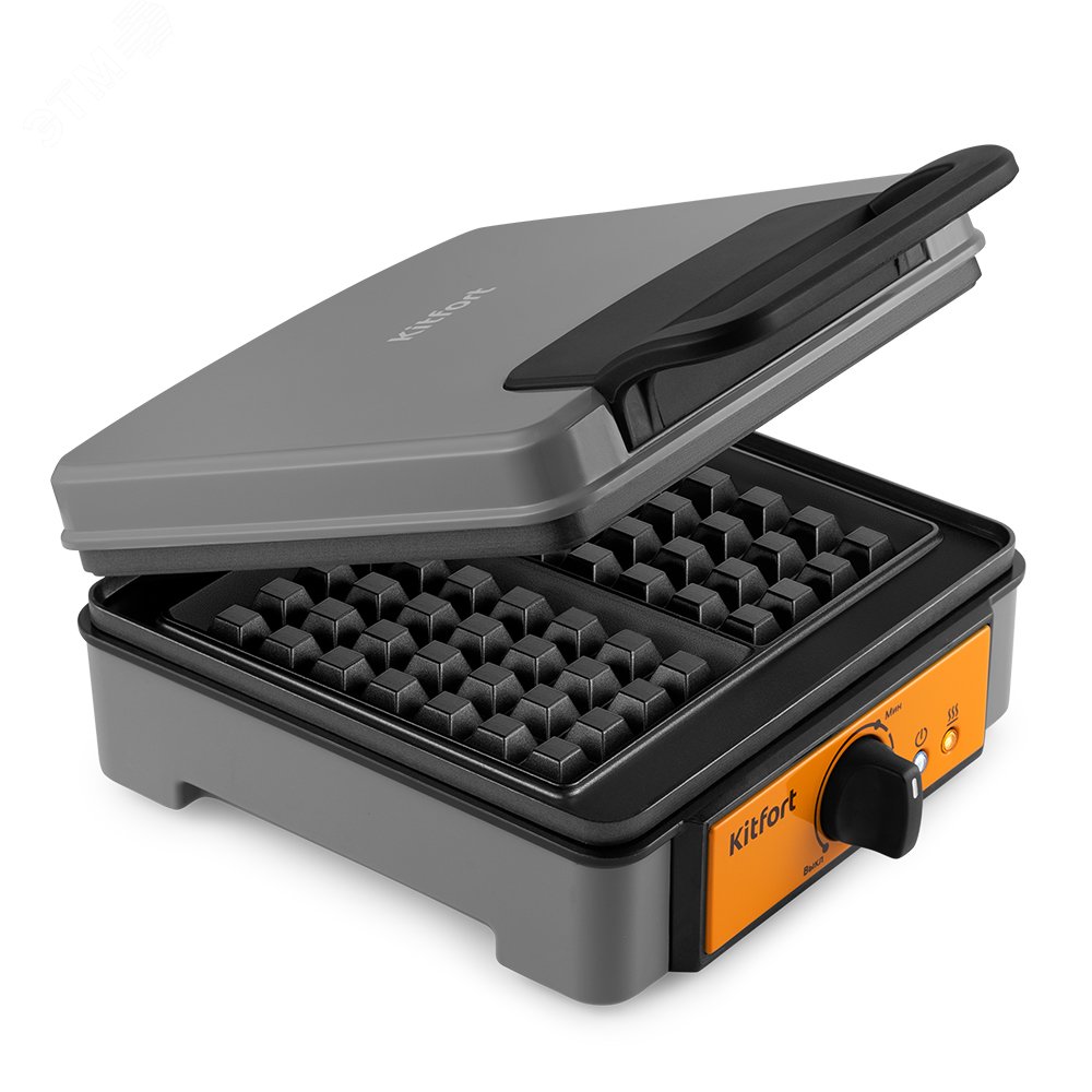 Изображение товара Вафельница для бельгийских вафель Kitfort КТ-1694 1200 Вт серый