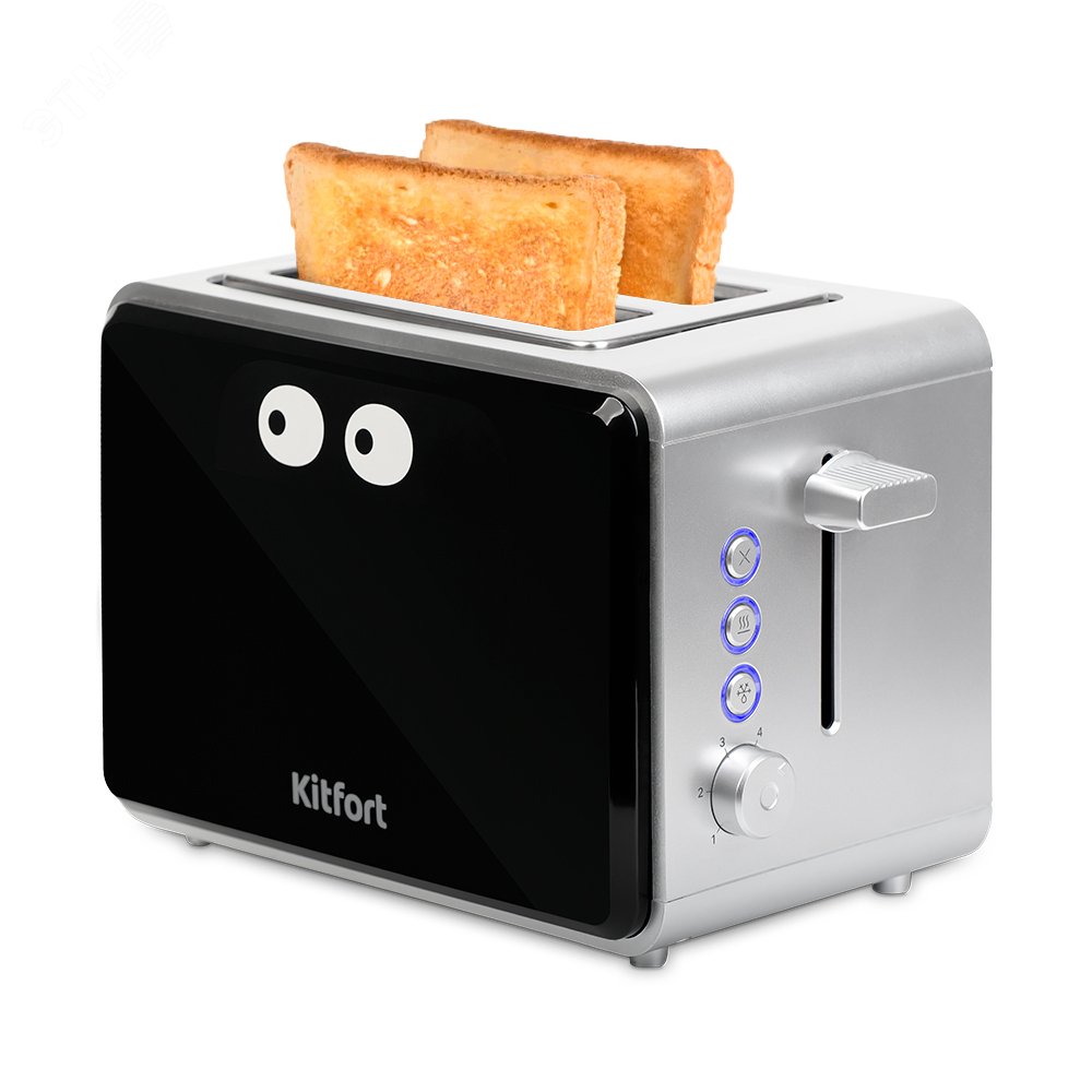 Изображение товара Тостер KT-2065, мощность 750 Вт, цвет черно-серебристый (шт)