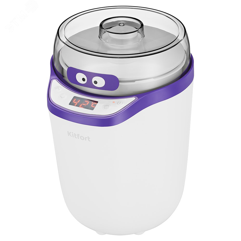 Изображение товара Йогуртница KT-2077-1, объем 1,8 л, мощность 25 Вт, цвет бело-фиолетовый (шт)