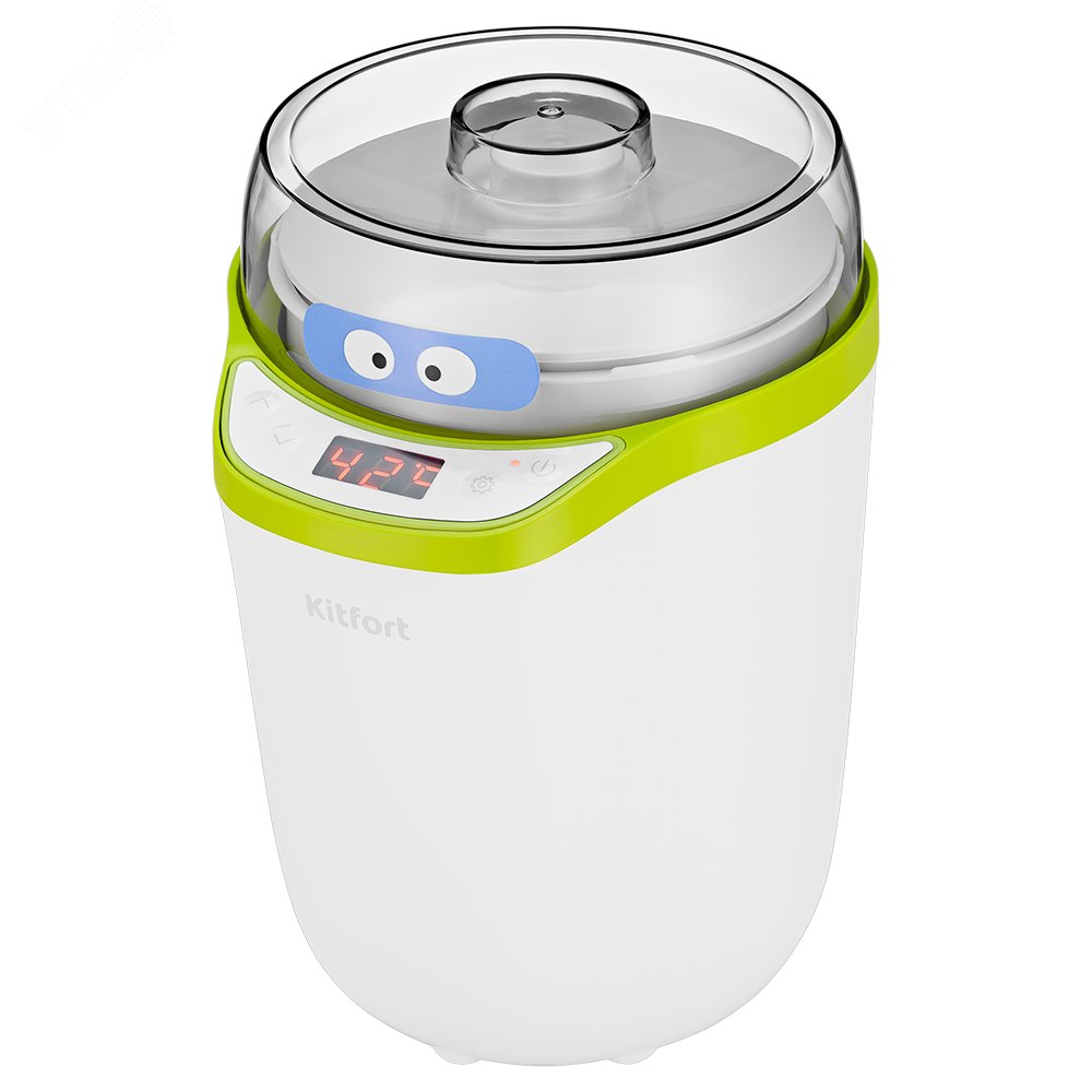 Изображение товара Йогуртница KT-2077-2 бело-салатовая с 2 контейнерами 1,8 и 1,6 л