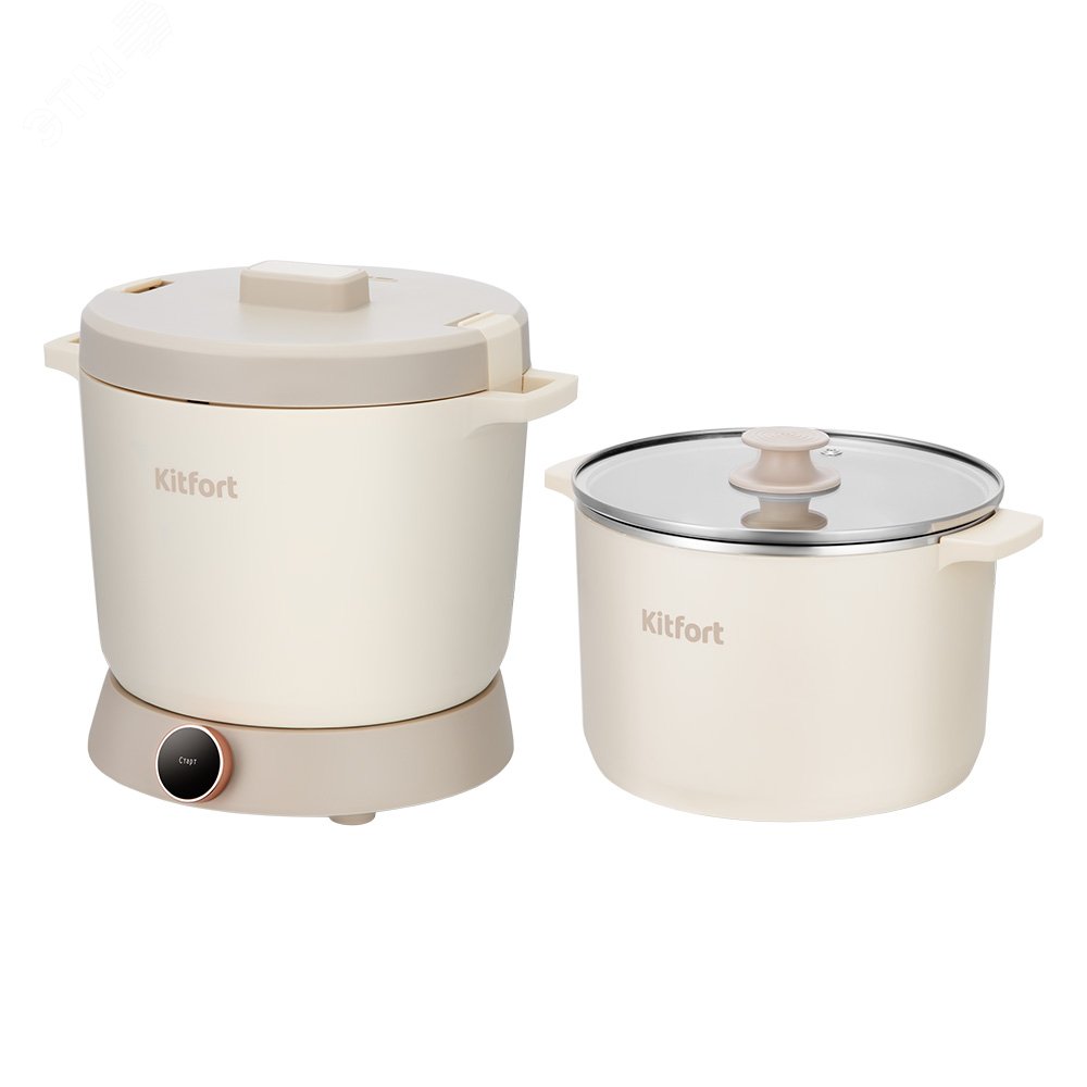 Изображение товара Мультиварка 2 в 1 КТ-221 с антипригарным покрытием и функциями таймера