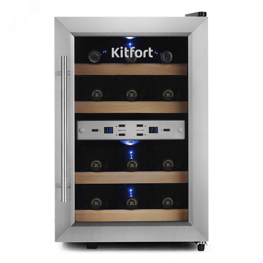 Шкаф винный KT-2404, объем 33 л, мощность 140 Вт, цвет черно-серый КТ-2404 KITFORT - превью 5