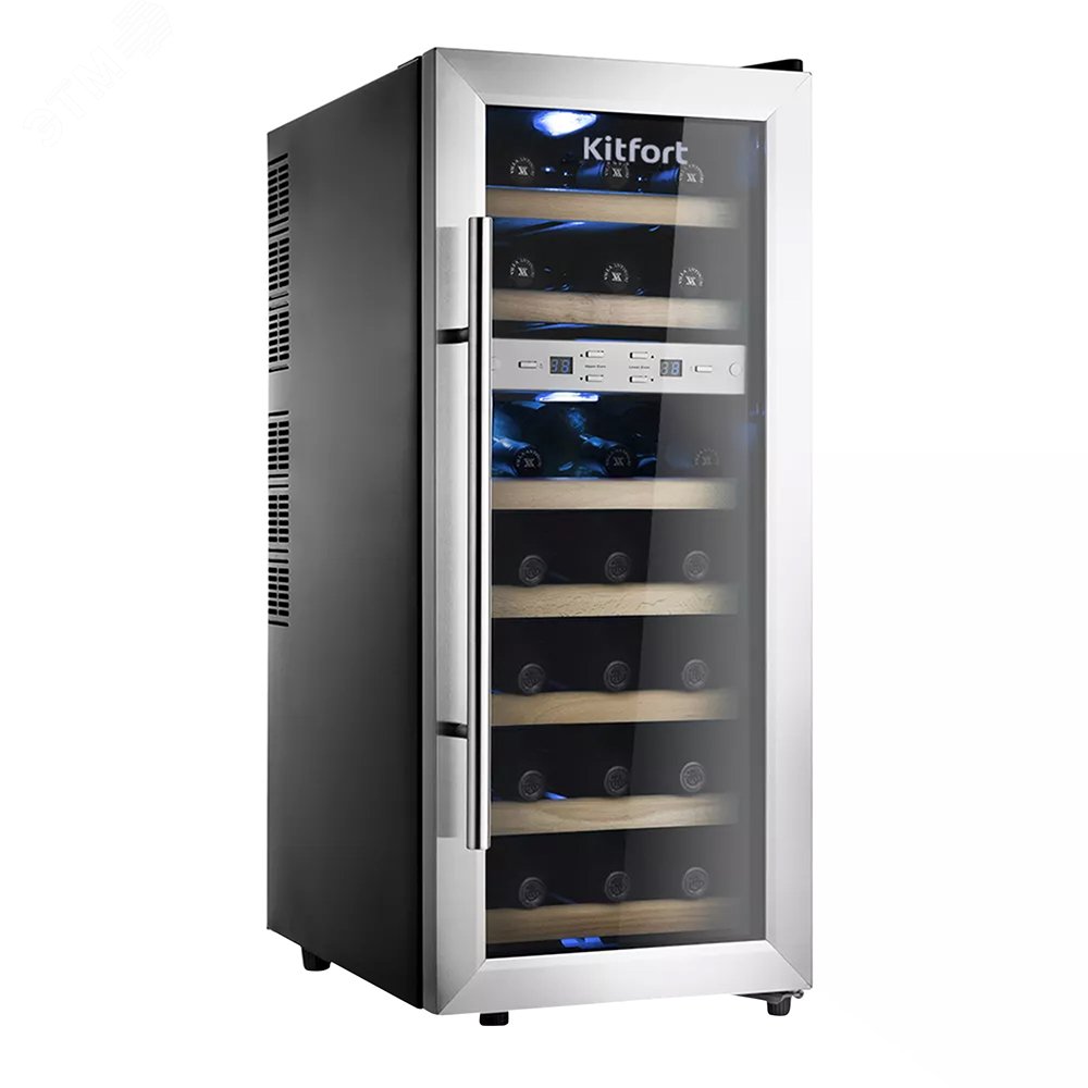 Изображение товара Винный шкаф Kitfort КТ-2406 на 21 бутылку с двумя климатическими зонами