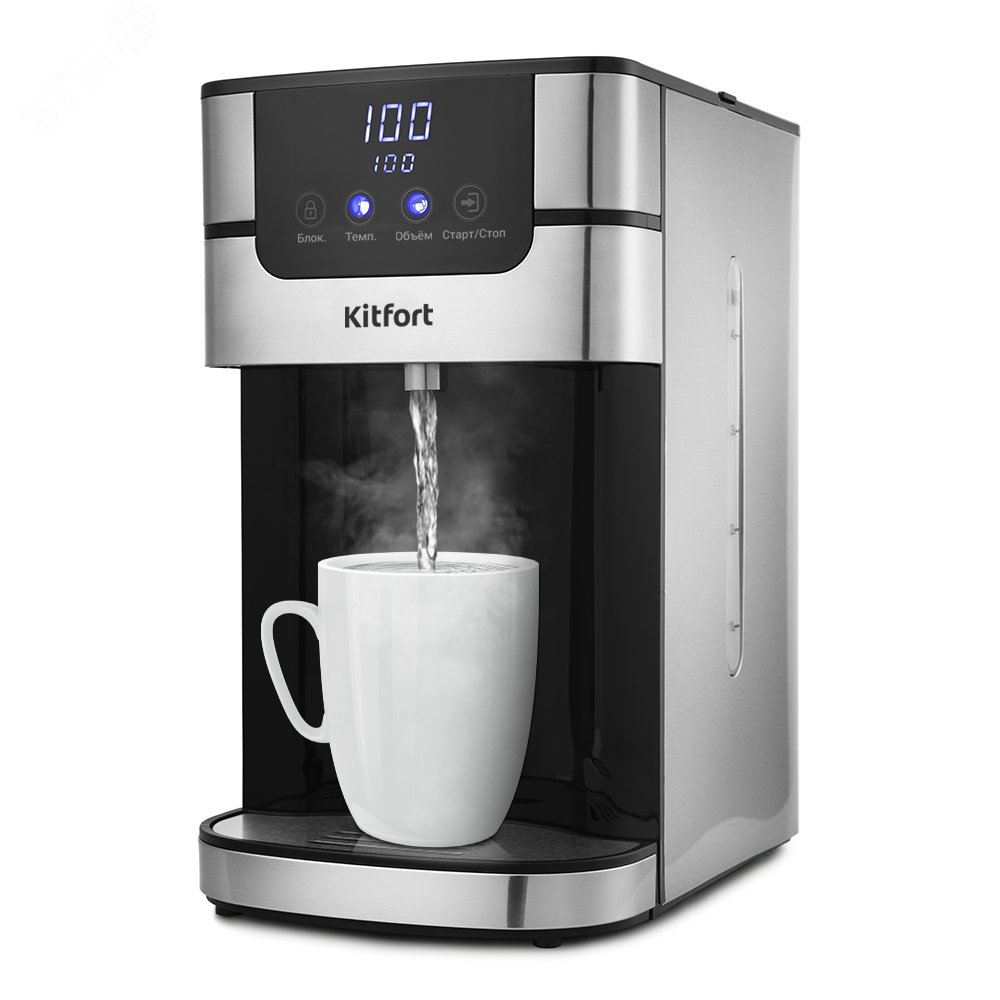 Изображение товара Термопот KT-2501, объем 4 л, мощность 2618 Вт, цвет черно-серебристый (шт)