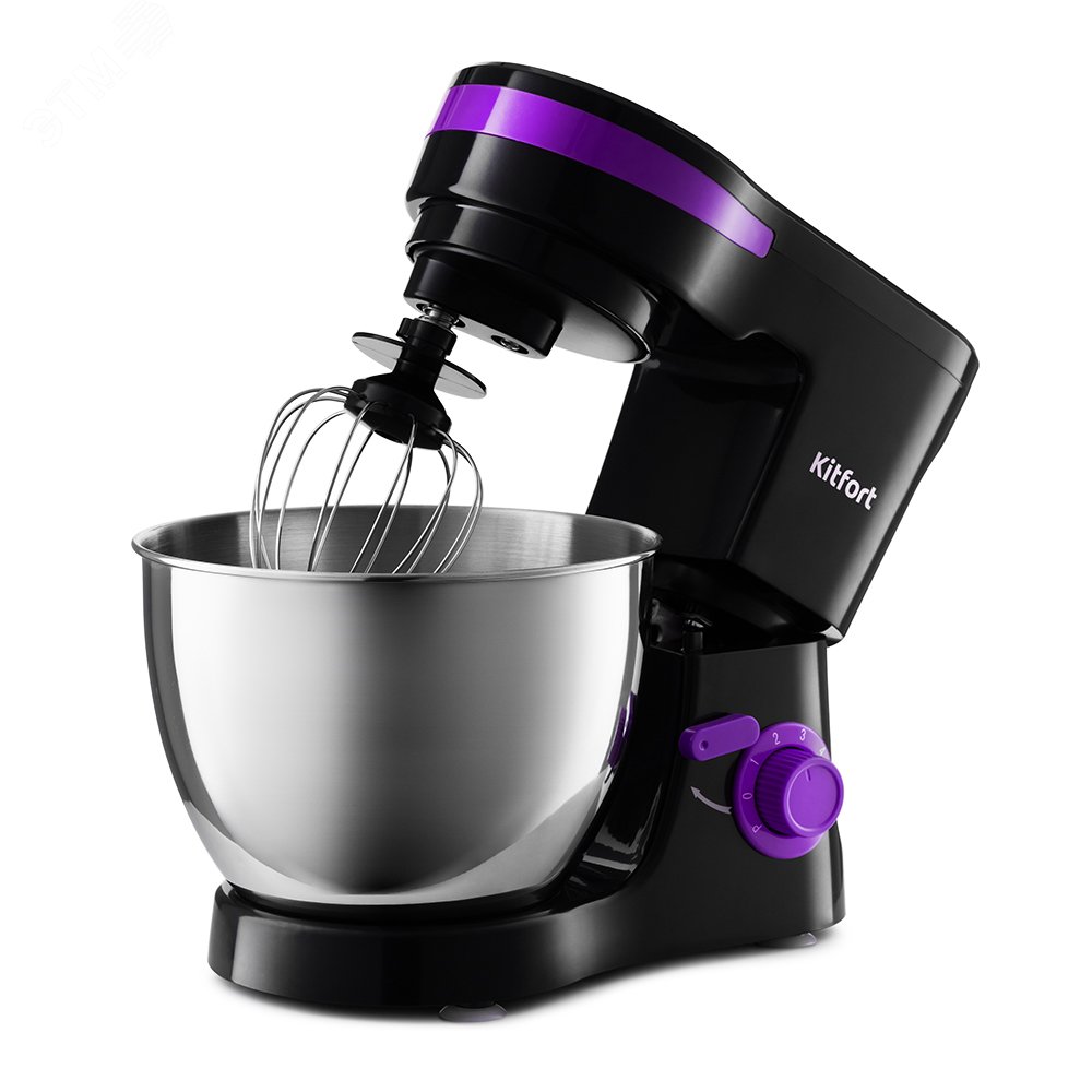 Изображение товара Миксер планетарный KT-3044-1, объем 4 л, мощность 1000 Вт, цвет черно-фиолетовый (шт)