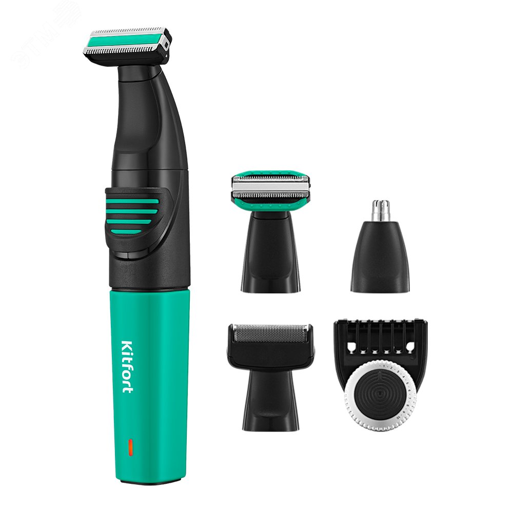 Изображение товара Триммер 3 в 1 Kitfort KT-3139-2 черно-зеленый для бритья и стрижки